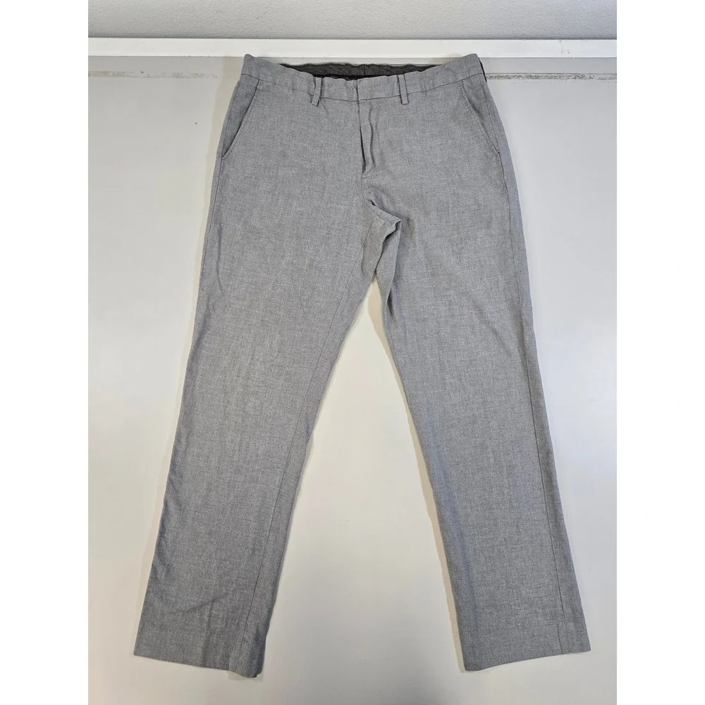 J.Crew Bowery Slim Fit Dress Pants Mens 34x31 Grey 100% Cotton Trousers